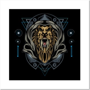 lion sacred geometry Posters and Art